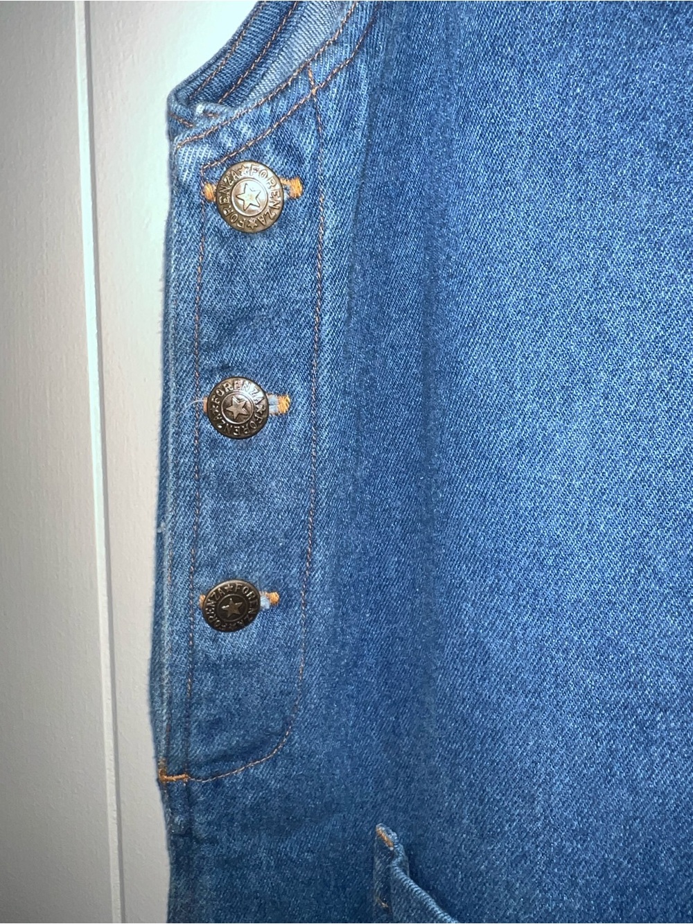 Vintage 90’s Denim Pinafore Grunge Cottagecore Pockets Jumper Dress Blue Size 14 - Picture 3 of 13